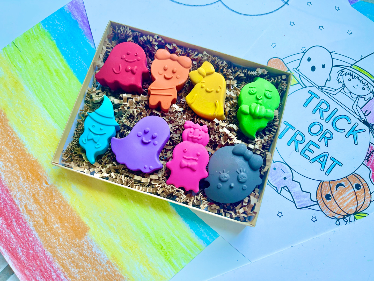 Halloween Ghost Crayons - Kids Halloween Gifts - Halloween Kids Gifts - Halloween Gifts For Kids - Boo Basket Fillers - Kids Party Favors