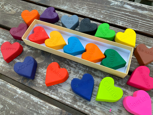 Valentines Day Conversation Heart Crayons - Valentines Day Kids - Valentines Day Class Favors - Valentines Day Gifts For Kids - Party Favors