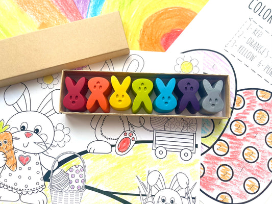 Bunny Crayons - Easter Basket Stuffers - Kids Stocking Stuffers - Birthday Gifts For Kids - Kids Gifts - Kids Party Favors - Gifts For Kids