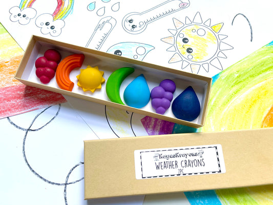 Weather Crayons - Kids Stocking Stuffers - Kids Science Gifts - Kids Stocking Stuffers - Birthday Gifts For Kids - Easter Basket Stuffers -