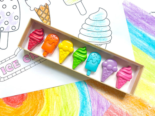Ice Cream Crayons - Ice Cream Party Favors - Gifts For Kids - Stocking Stuffers - Easter Basket Stuffers - Valentine’s Day Gifts For Kids
