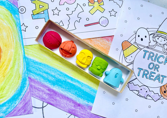 Halloween Crayons - Kids Halloween Gifts - Halloween Gifts For Kids - Boo Basket Fillers - Gifts For Kids - Kids Gifts - Halloween Treats