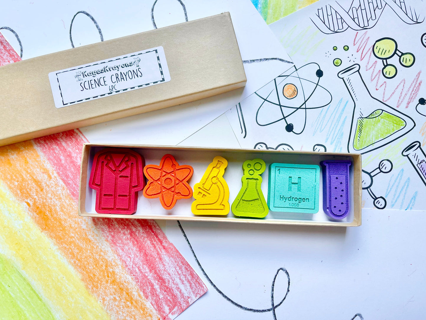 Back To School Gifts For Kids - Science Crayons - Kids Stocking Stuffers - Kids Easter Basket Stuffers - Mad Scientist Birthday Party Favors