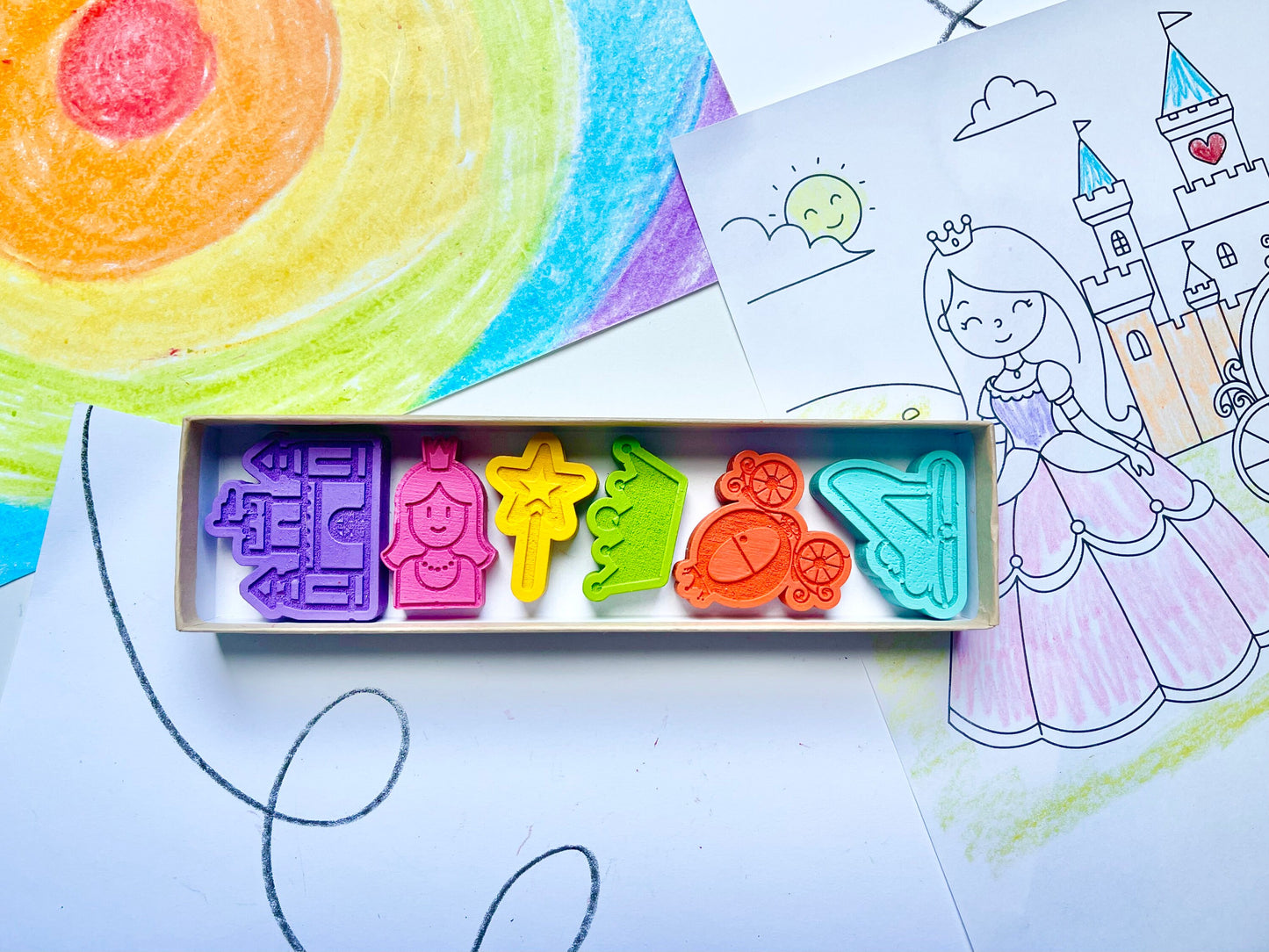 Princess Crayons - Princess Birthday Party Favors - Gifts For Kids - Kids Stocking Stuffers - Easter Basket Stuffers - Kids Party Favors