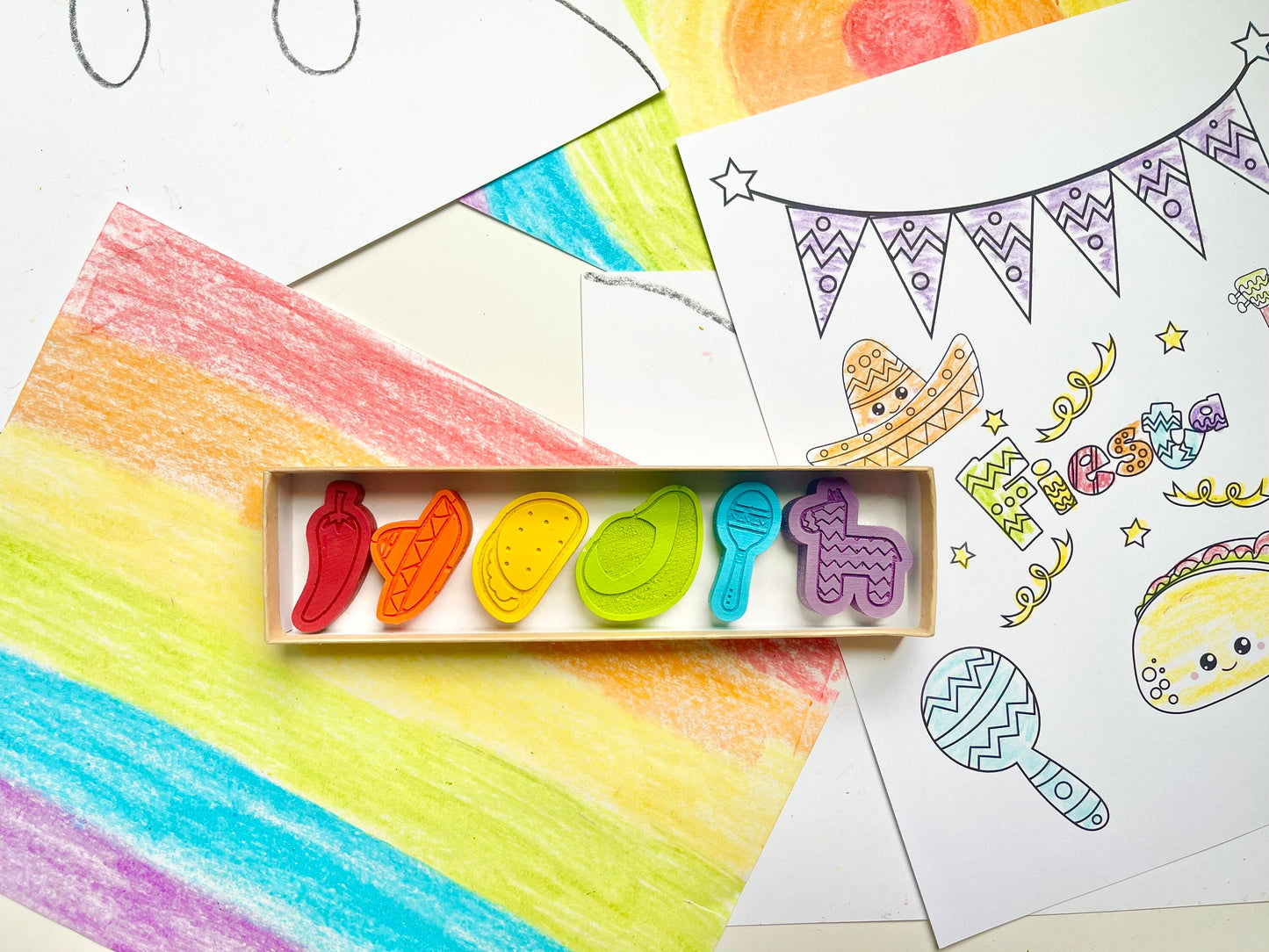 Taco Fiesta Crayons - Taco Party Favors - Stocking Stuffers - Easter Basket Stuffers - Kids Birthday Gifts - Gifts For Kids - Kid Gifts