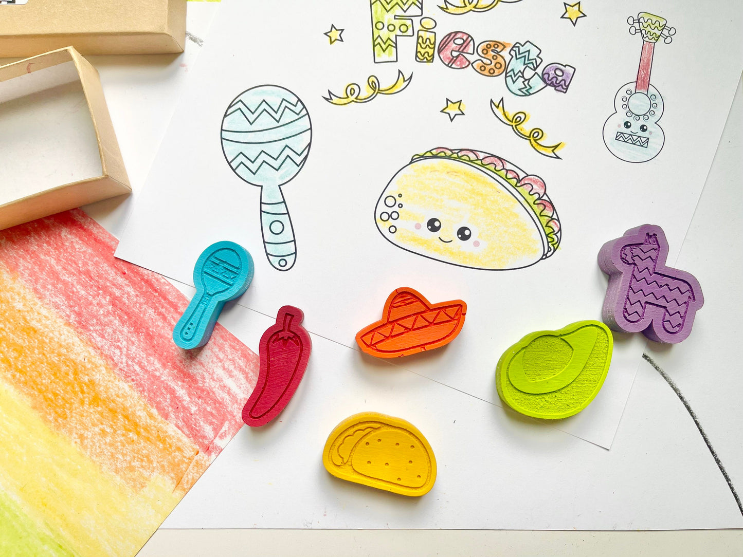 Taco Fiesta Crayons - Taco Party Favors - Stocking Stuffers - Easter Basket Stuffers - Kids Birthday Gifts - Gifts For Kids - Kid Gifts