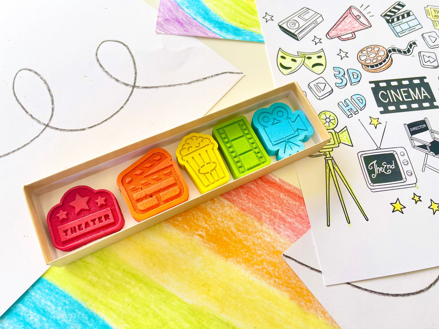 Movie Crayons - Movie Party Favors - Kids Gifts - Stocking Stuffers - Kids Birthday Gifts - Easter Basket Stuffers - Movie Birthday Favors
