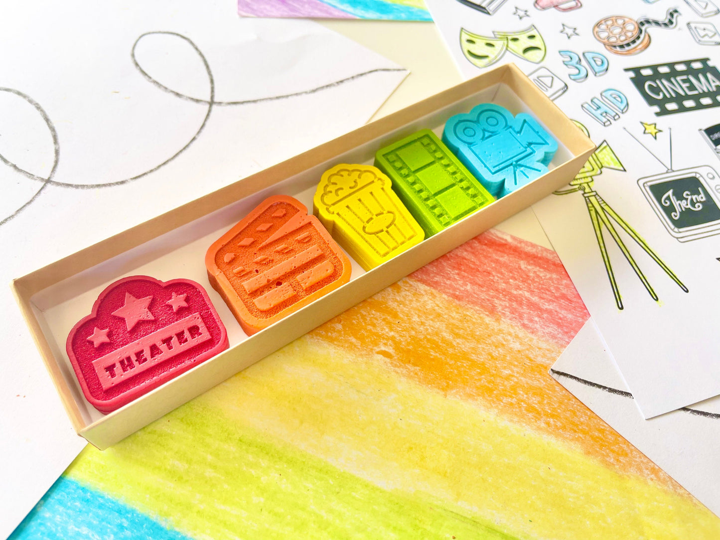 Movie Crayons - Movie Party Favors - Kids Gifts - Stocking Stuffers - Kids Birthday Gifts - Easter Basket Stuffers - Movie Birthday Favors