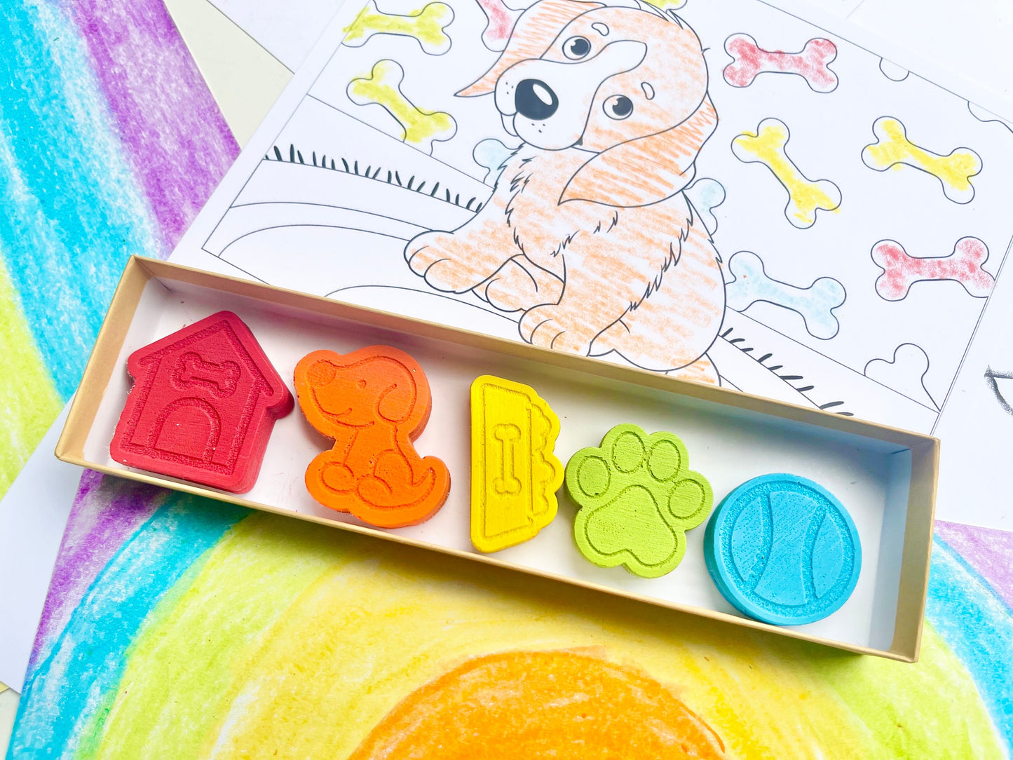 Puppy Crayons - Puppy Pawty Party Favors - Kids Gifts - Gifts For Kids - Stocking Stuffers - Easter Basket Stuffers - Dog Birthday Party