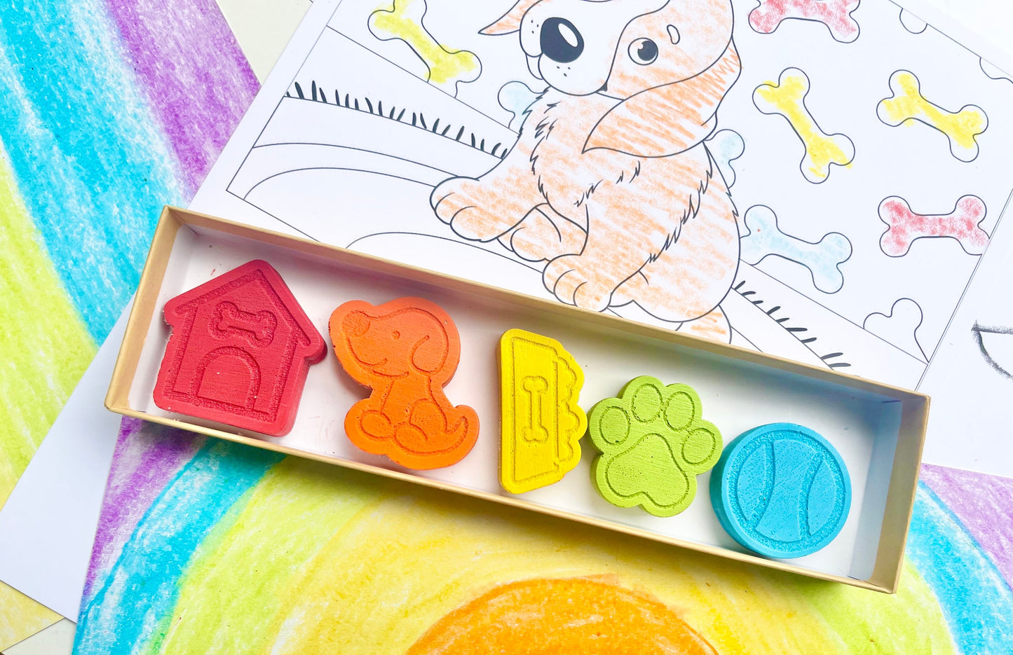 Puppy Crayons - Puppy Pawty Party Favors - Kids Gifts - Gifts For Kids - Stocking Stuffers - Easter Basket Stuffers - Dog Birthday Party