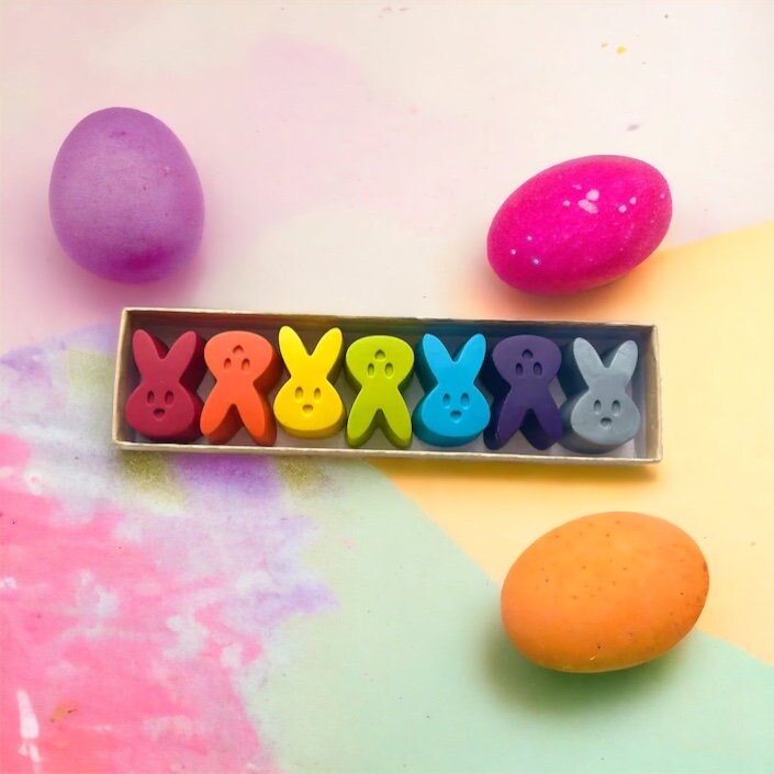 Bunny Crayons - Easter Basket Stuffers - Kids Stocking Stuffers - Birthday Gifts For Kids - Kids Gifts - Kids Party Favors - Gifts For Kids