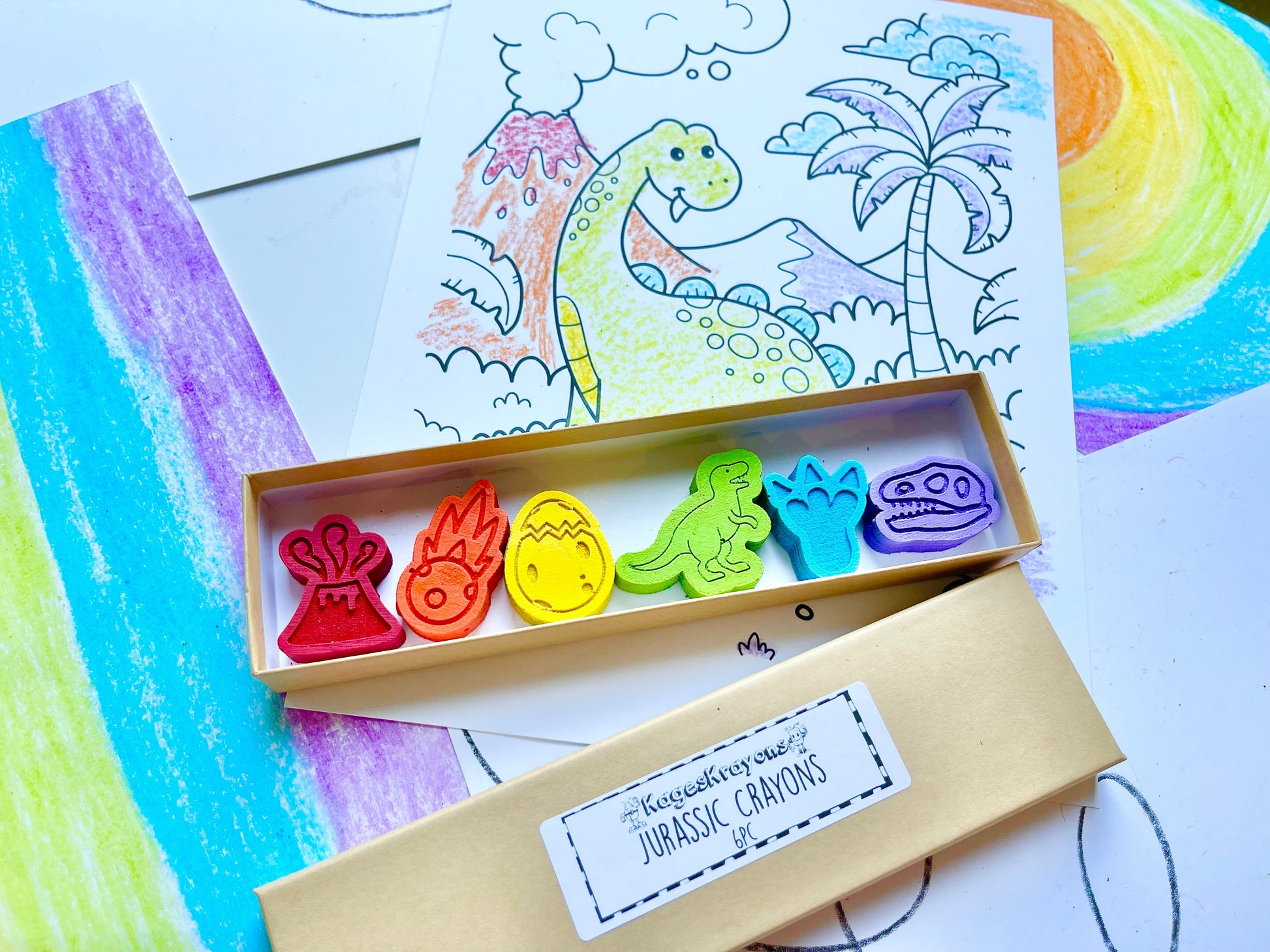 Jurassic Dinosaur Crayons - Dinosaur Party Favors - Kids Party Favors - Dinosaur Birthday - Kids Gifts - Gifts For Kids - Stocking Stuffers