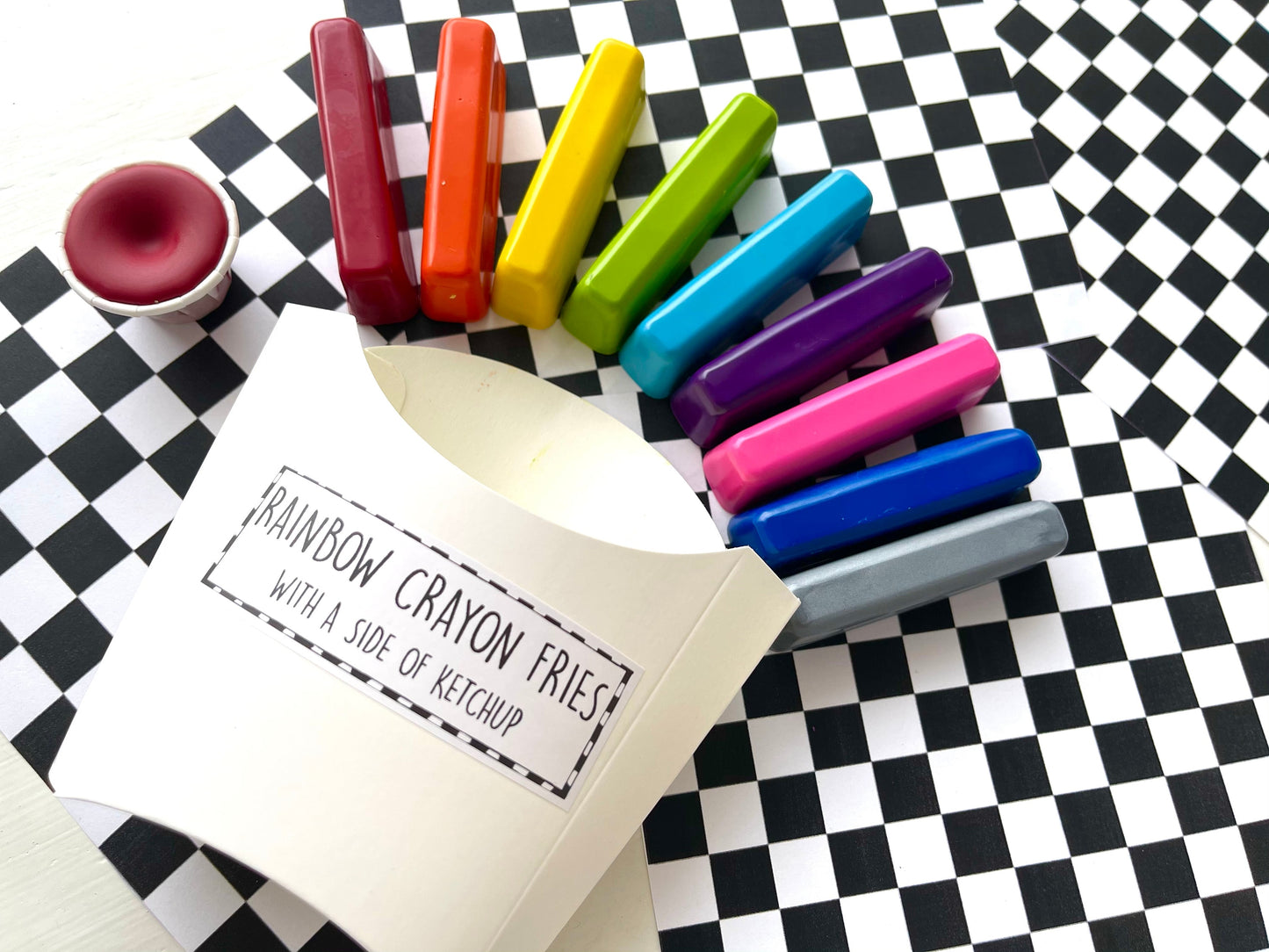 Rainbow Crayon Fries - Kids Easter Basket Stuffers - Kids Stocking Stuffers - Gifts For Foodies - Fun Gifts For Kids - Kids Birthday Gifts