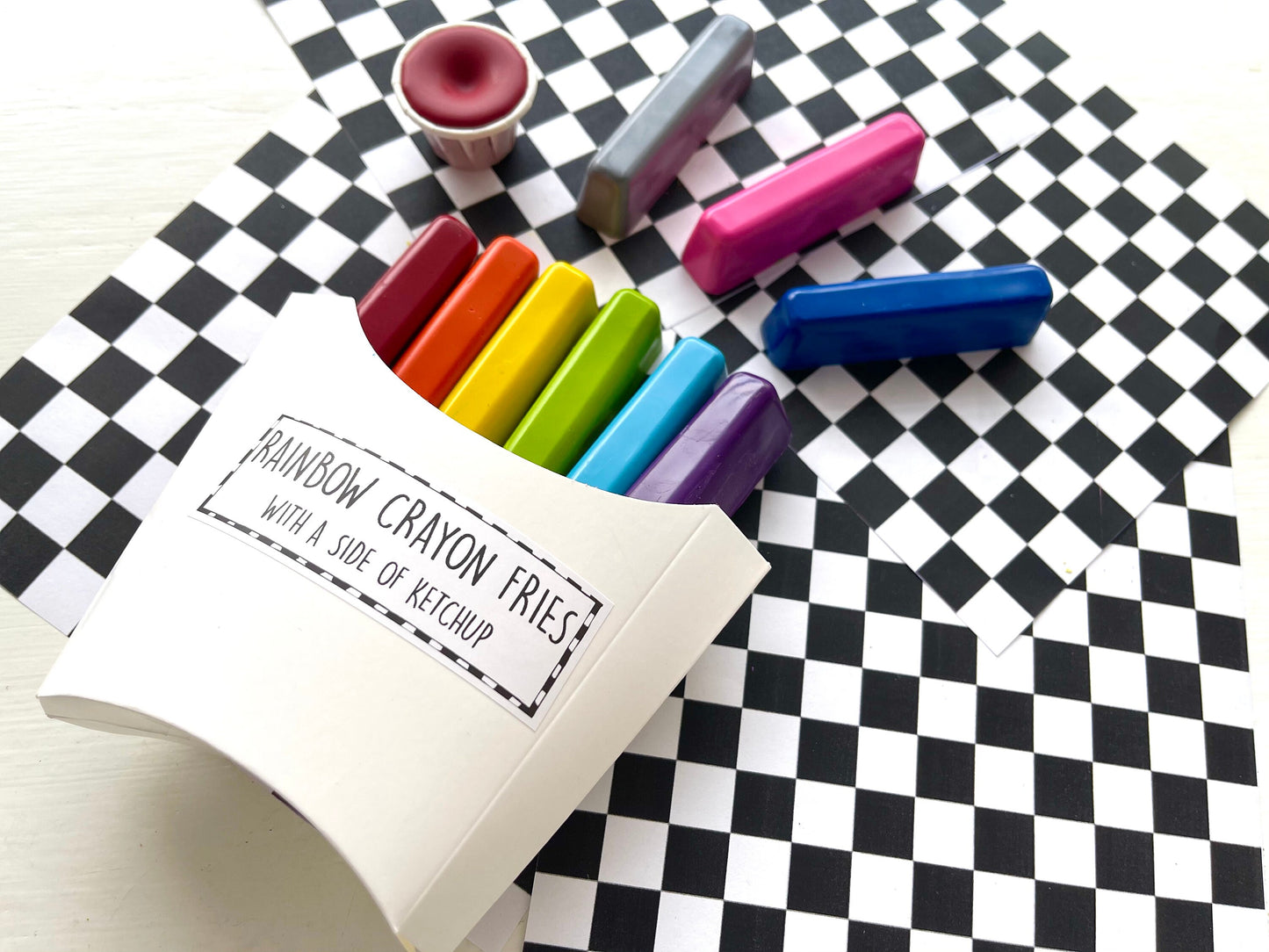 Rainbow Crayon Fries - Kids Easter Basket Stuffers - Kids Stocking Stuffers - Gifts For Foodies - Fun Gifts For Kids - Kids Birthday Gifts