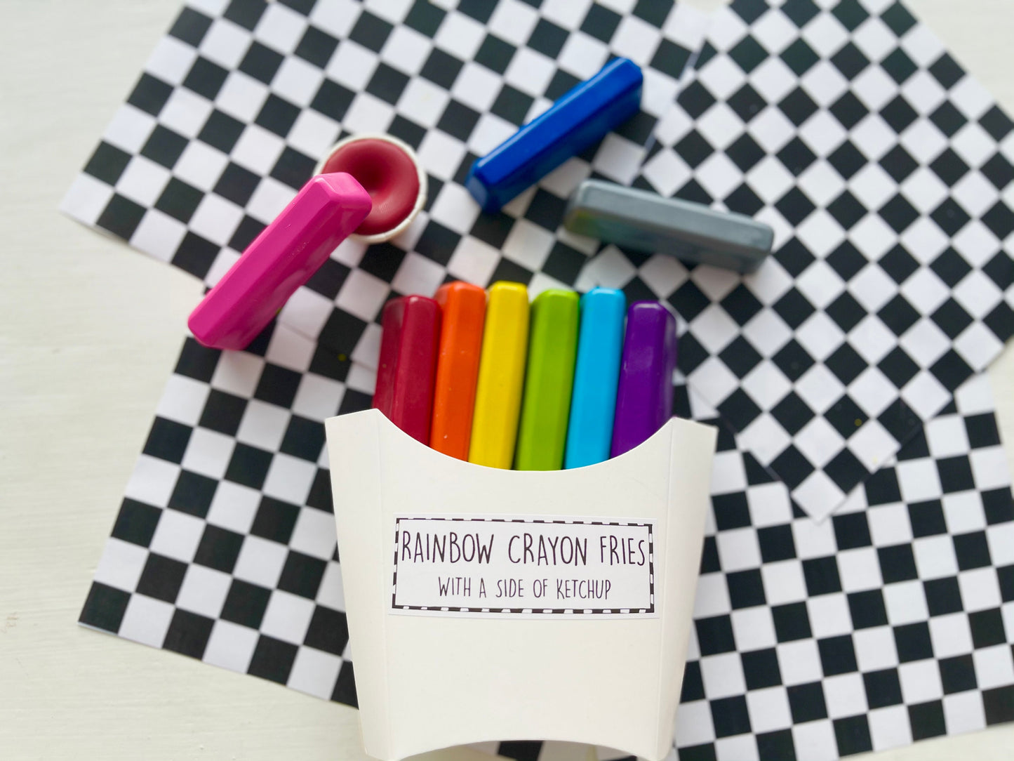 Rainbow Crayon Fries - Kids Easter Basket Stuffers - Kids Stocking Stuffers - Gifts For Foodies - Fun Gifts For Kids - Kids Birthday Gifts