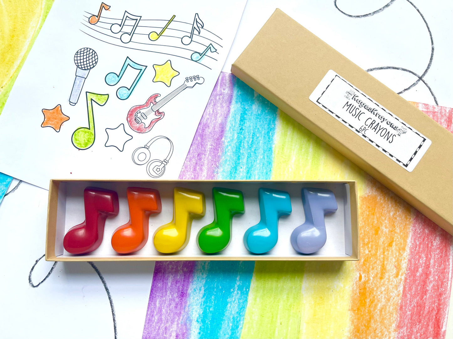 Music Crayons - Music Party Favors - Kids Gifts - Kids Stocking Stuffers - Kids Birthday Gifts - Easter Basket Stuffers - Kids Party Favors