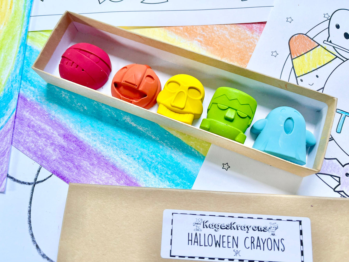 Halloween Crayons - Kids Halloween Gifts - Halloween Gifts For Kids - Boo Basket Fillers - Gifts For Kids - Kids Gifts - Halloween Treats