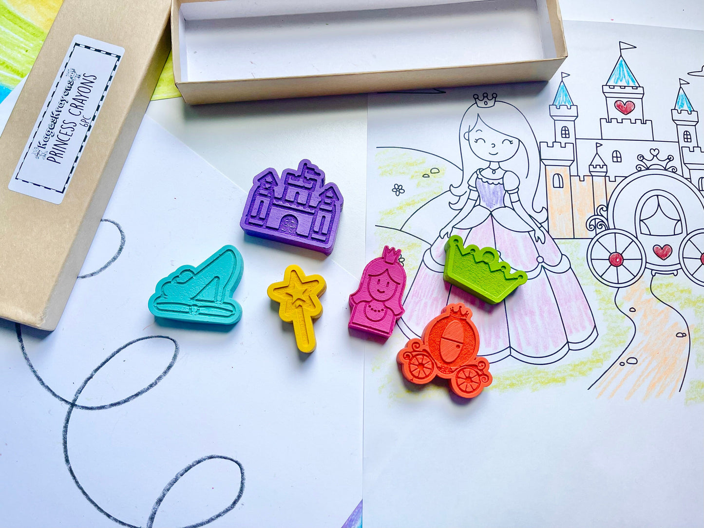 Princess Crayons - Princess Birthday Party Favors - Gifts For Kids - Kids Stocking Stuffers - Easter Basket Stuffers - Kids Party Favors