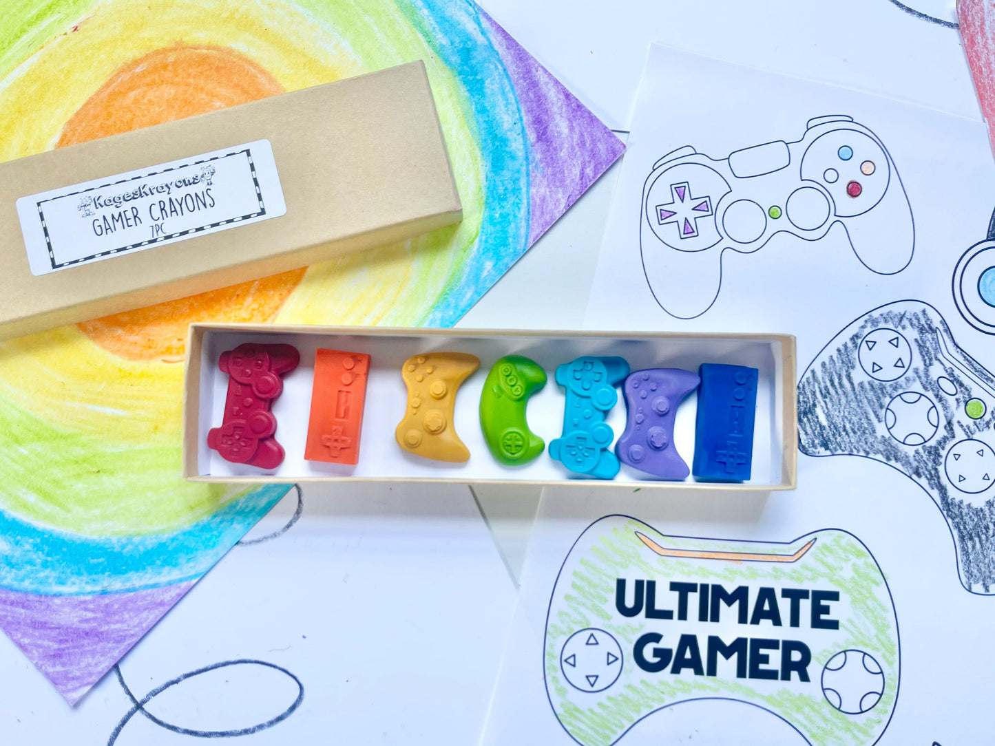 Gamer Crayons - Gifts For Gamers - Gamer Party Favors - Kids Gamer Party Favors - Gamer Gifts - Stocking Stuffers - Gamer Birthday Party