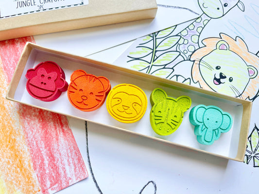 Jungle Animal Crayons  - Safari Party Favors - Stocking Stuffers - Easter Basket Stuffers - Kids Birthday Gifts - Gifts For Kids - Kid Gifts