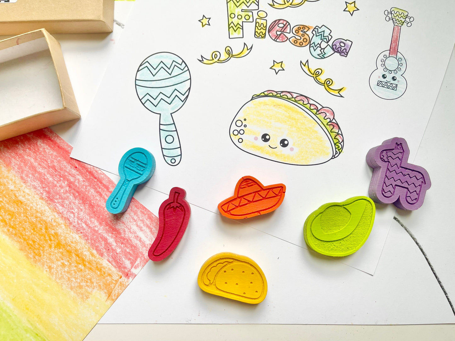 Taco Fiesta Crayons  - Taco Party Favors - Stocking Stuffers - Easter Basket Stuffers - Kids Birthday Gifts - Gifts For Kids - Kid Gifts