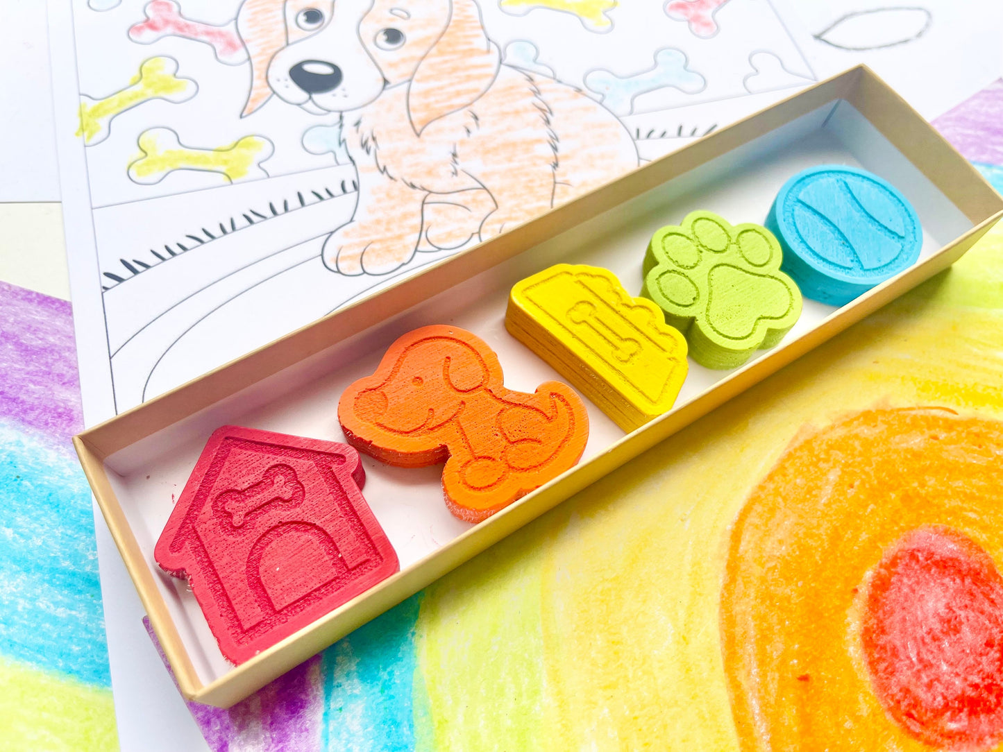 Puppy Crayons - Puppy Pawty Party Favors - Kids Gifts - Gifts For Kids - Stocking Stuffers - Easter Basket Stuffers - Dog Birthday Party